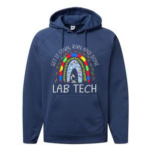 Get It Spun Run And Done Rainbow Laboratory Tech 2024 Performance Fleece Hoodie