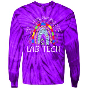 Get It Spun Run And Done Rainbow Laboratory Tech 2024 Tie-Dye Long Sleeve Shirt