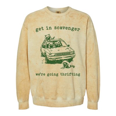 Get In Scavanger We Are Going Thrifting Retro Colorblast Crewneck Sweatshirt