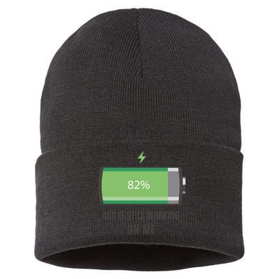 God Is Still Working On Me Battery Loading Sustainable Knit Beanie