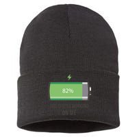 God Is Still Working On Me Battery Loading Sustainable Knit Beanie