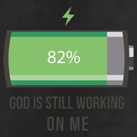 God Is Still Working On Me Battery Loading 25L Jumbo Tote
