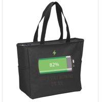 God Is Still Working On Me Battery Loading Zip Tote Bag