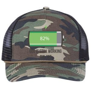 God Is Still Working On Me Battery Loading Retro Rope Trucker Hat Cap