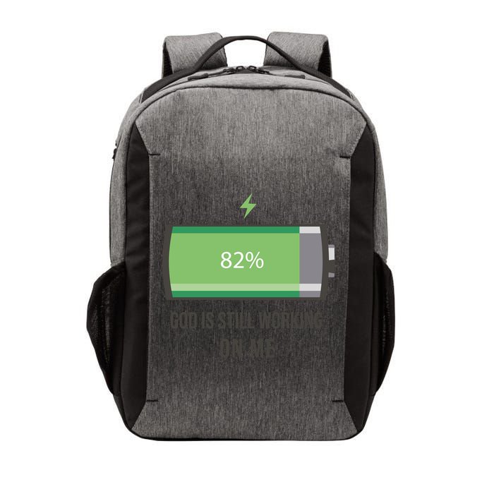 God Is Still Working On Me Battery Loading Vector Backpack