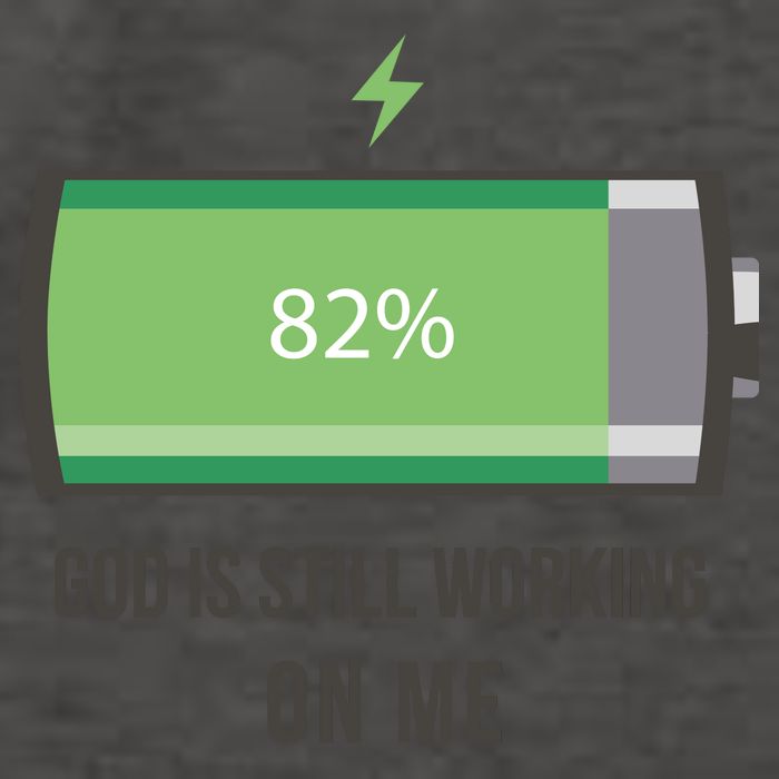 God Is Still Working On Me Battery Loading Vector Backpack