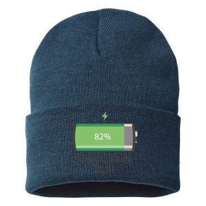 God Is Still Working On Me Battery Loading Sustainable Knit Beanie