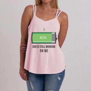 God Is Still Working On Me Battery Loading Women's Strappy Tank