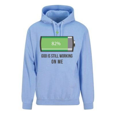 God Is Still Working On Me Battery Loading Unisex Surf Hoodie