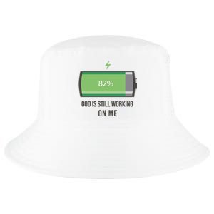 God Is Still Working On Me Battery Loading Cool Comfort Performance Bucket Hat