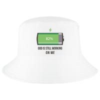 God Is Still Working On Me Battery Loading Cool Comfort Performance Bucket Hat