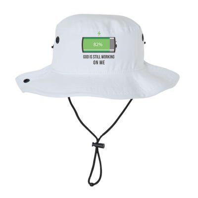 God Is Still Working On Me Battery Loading Bucket Hat