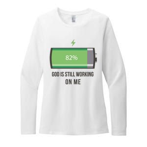 God Is Still Working On Me Battery Loading Womens CVC Long Sleeve Shirt