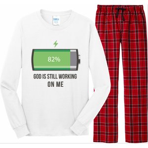 God Is Still Working On Me Battery Loading Long Sleeve Pajama Set