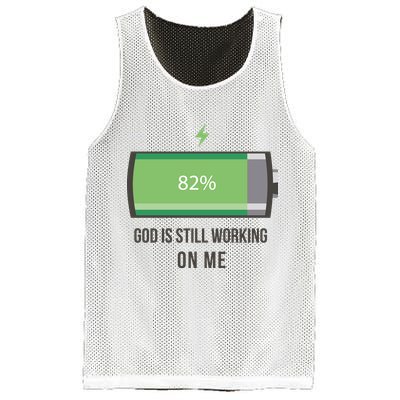 God Is Still Working On Me Battery Loading Mesh Reversible Basketball Jersey Tank