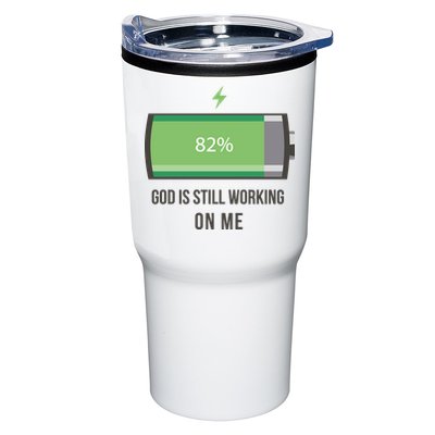 God Is Still Working On Me Battery Loading Tumbler