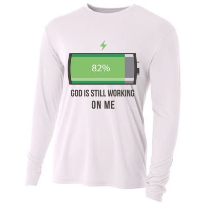 God Is Still Working On Me Battery Loading Cooling Performance Long Sleeve Crew