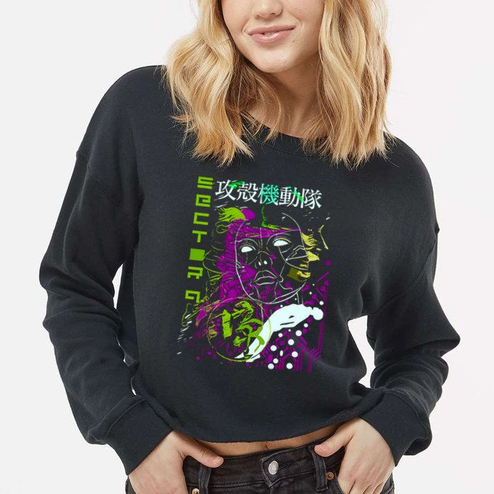 Ghost In The Shell Cropped Pullover Crew