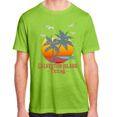 Galveston Island Texas Vintage Beach Souvenir Meaningful Gift Adult ChromaSoft Performance T-Shirt