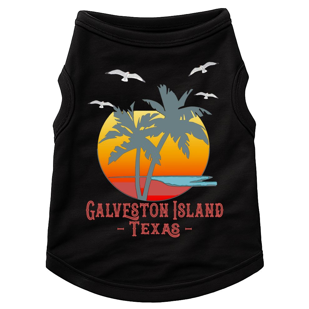 Galveston Island Texas Vintage Beach Souvenir Meaningful Gift Doggie Tank