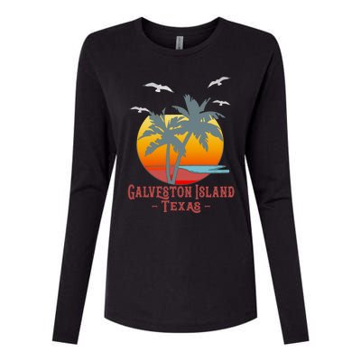 Galveston Island Texas Vintage Beach Souvenir Meaningful Gift Womens Cotton Relaxed Long Sleeve T-Shirt