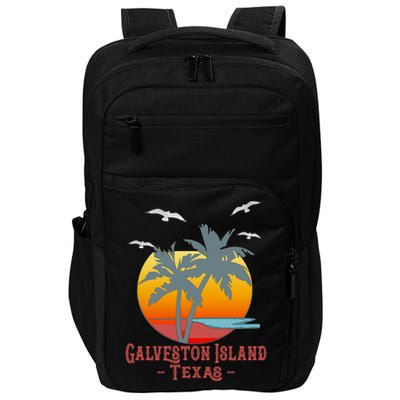 Galveston Island Texas Vintage Beach Souvenir Meaningful Gift Impact Tech Backpack