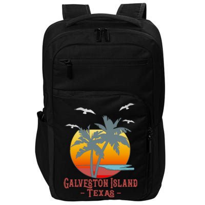 Galveston Island Texas Vintage Beach Souvenir Meaningful Gift Impact Tech Backpack