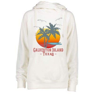 Galveston Island Texas Vintage Beach Souvenir Meaningful Gift Womens Funnel Neck Pullover Hood