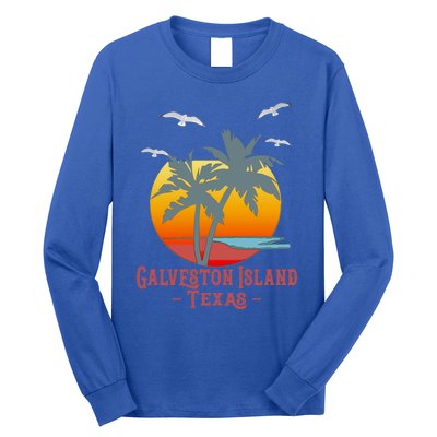 Galveston Island Texas Vintage Beach Souvenir Meaningful Gift Long Sleeve Shirt