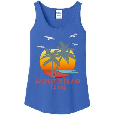 Galveston Island Texas Vintage Beach Souvenir Meaningful Gift Ladies Essential Tank