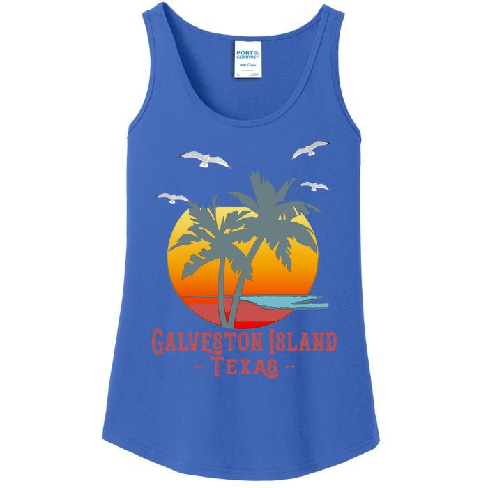 Galveston Island Texas Vintage Beach Souvenir Meaningful Gift Ladies Essential Tank