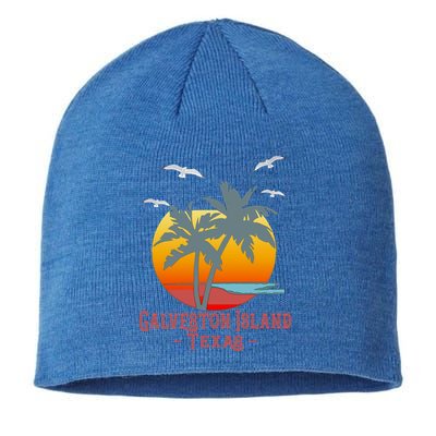 Galveston Island Texas Vintage Beach Souvenir Meaningful Gift Sustainable Beanie