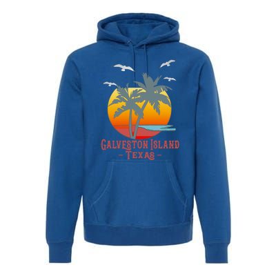 Galveston Island Texas Vintage Beach Souvenir Meaningful Gift Premium Hoodie