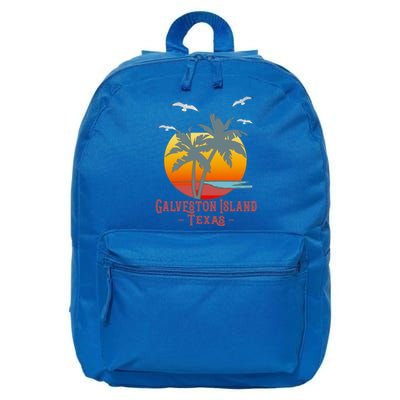 Galveston Island Texas Vintage Beach Souvenir Meaningful Gift 16 in Basic Backpack