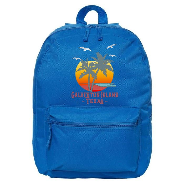 Galveston Island Texas Vintage Beach Souvenir Meaningful Gift 16 in Basic Backpack