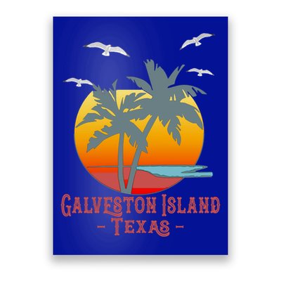 Galveston Island Texas Vintage Beach Souvenir Meaningful Gift Poster