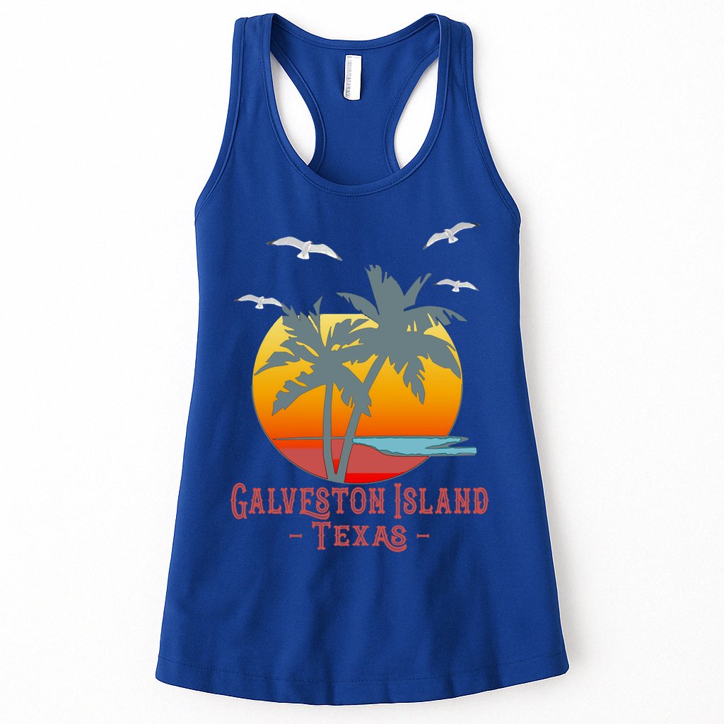 Galveston Island Texas Vintage Beach Souvenir Meaningful Gift Womens Tank Top