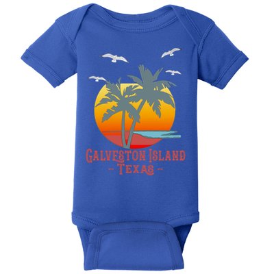 Galveston Island Texas Vintage Beach Souvenir Meaningful Gift Baby Bodysuit