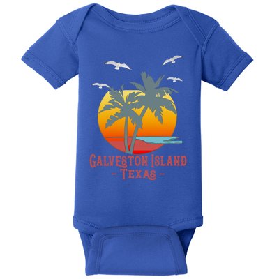 Galveston Island Texas Vintage Beach Souvenir Meaningful Gift Baby Bodysuit