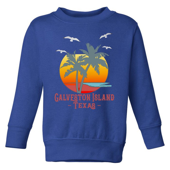 Galveston Island Texas Vintage Beach Souvenir Meaningful Gift Toddler Sweatshirt