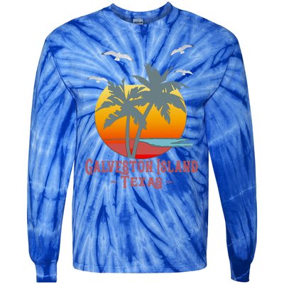 Galveston Island Texas Vintage Beach Souvenir Meaningful Gift Tie-Dye Long Sleeve Shirt