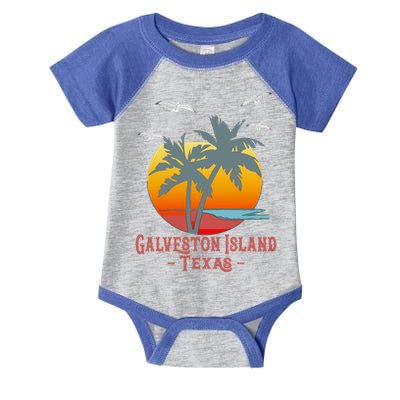 Galveston Island Texas Vintage Beach Souvenir Meaningful Gift Infant Baby Jersey Bodysuit