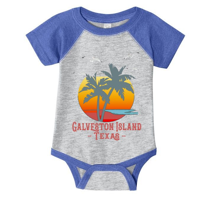 Galveston Island Texas Vintage Beach Souvenir Meaningful Gift Infant Baby Jersey Bodysuit