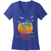 Galveston Island Texas Vintage Beach Souvenir Meaningful Gift Women's V-Neck T-Shirt