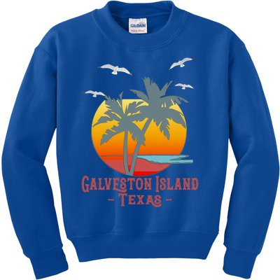 Galveston Island Texas Vintage Beach Souvenir Meaningful Gift Kids Sweatshirt