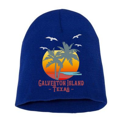 Galveston Island Texas Vintage Beach Souvenir Meaningful Gift Short Acrylic Beanie