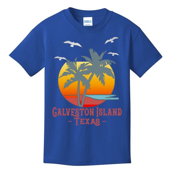 Galveston Island Texas Vintage Beach Souvenir Meaningful Gift Kids T-Shirt