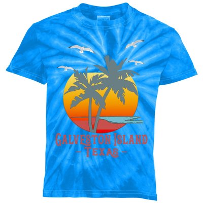 Galveston Island Texas Vintage Beach Souvenir Meaningful Gift Kids Tie-Dye T-Shirt