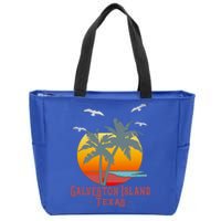 Galveston Island Texas Vintage Beach Souvenir Meaningful Gift Zip Tote Bag