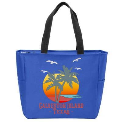 Galveston Island Texas Vintage Beach Souvenir Meaningful Gift Zip Tote Bag